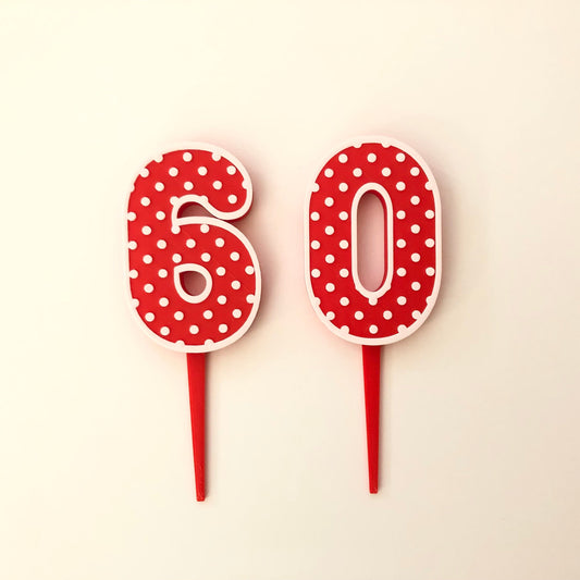 Polka-Dot Number Cake Topper