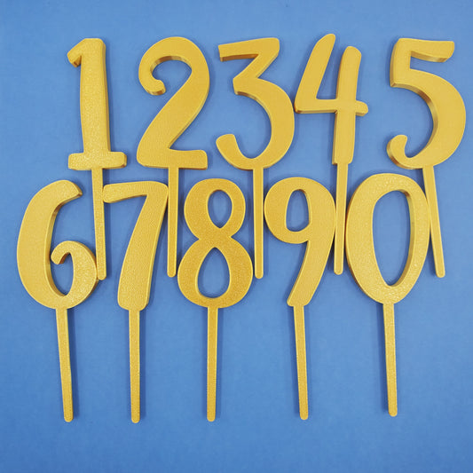 Number Cake Toppers (3" Tall/Set of 10)