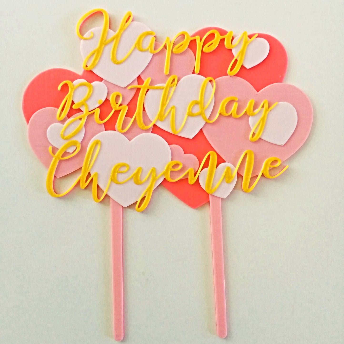 Wallpaper of Hearts Cake Topper