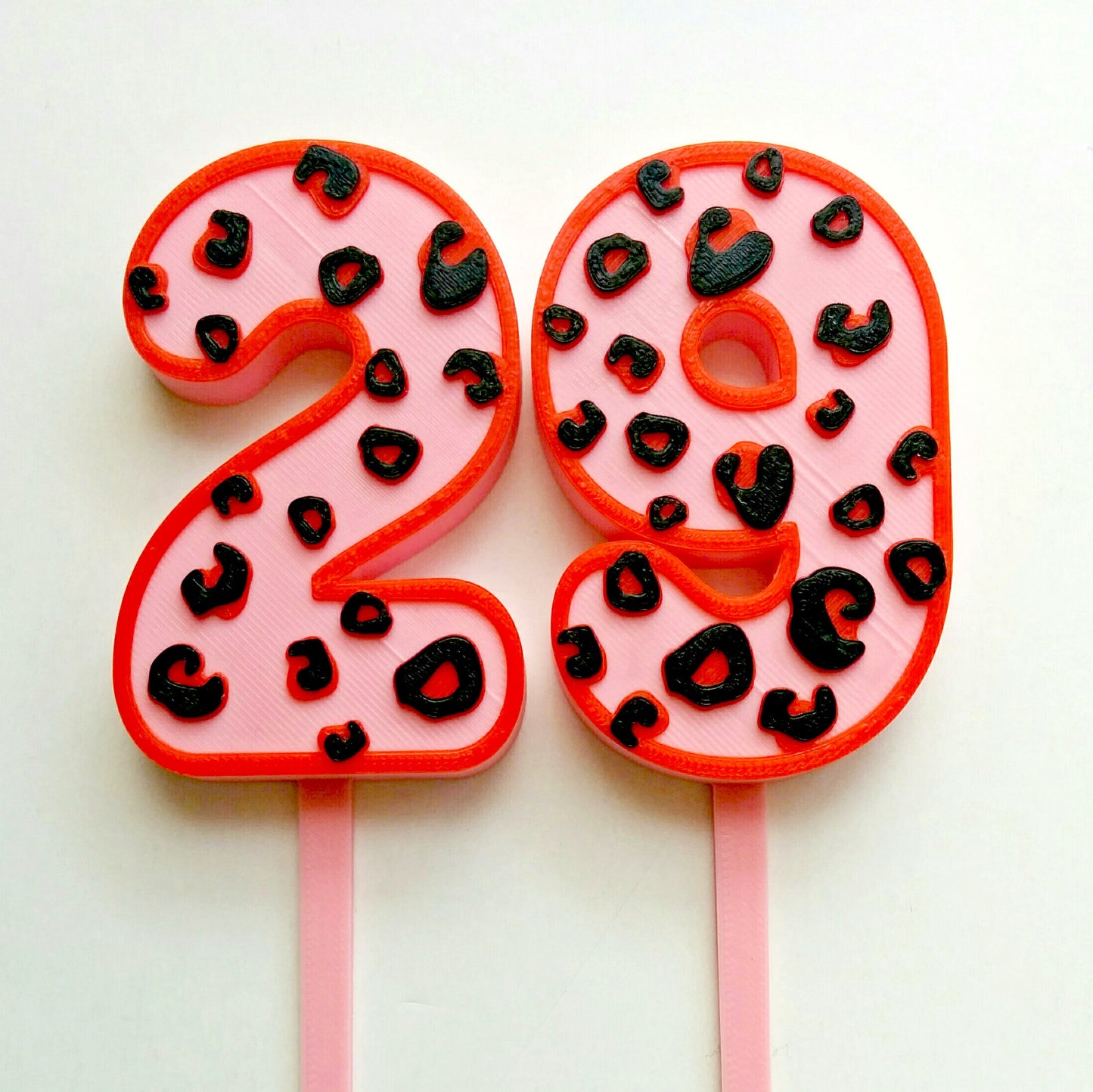 Leopard Pattern Number Cake Topper